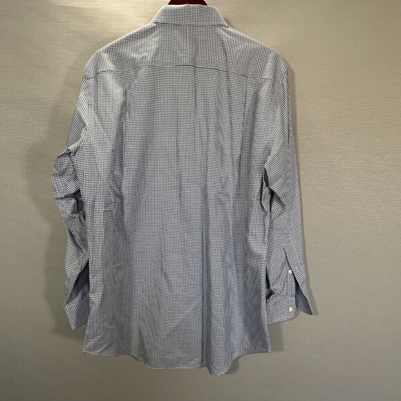 Jos A Bank Shirt Mens 16 Travelers Collection Blue Check Cotton Pocket Tailored - Picture 6 of 6